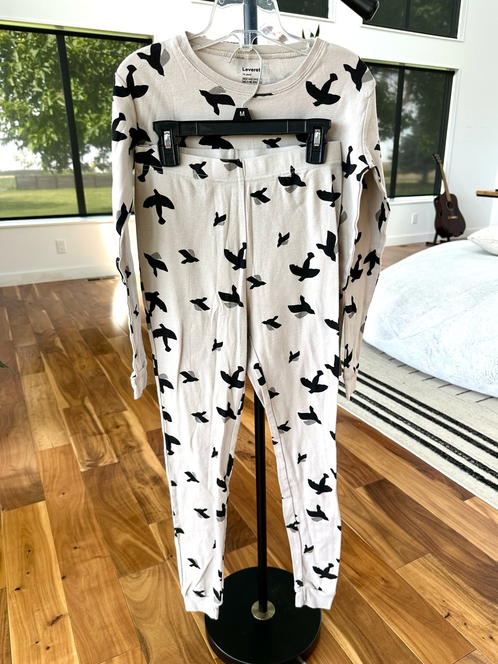 Leveret Kids 14 Bird Print Pajama Set